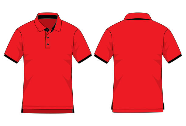 поло рубашка дизайн вектор - shirt polo shirt red collar stock illustrations