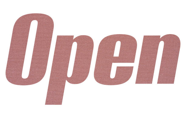 istock Open word with terracotta colored fabric texture on white background 1151187104