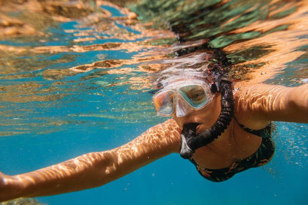 istock Woman snorkeling. 1151187131