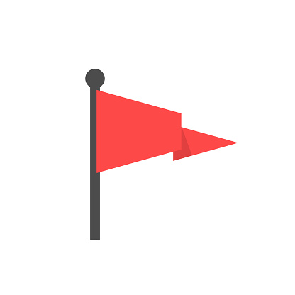 Red flag icon. Location marker symbol, Vector illustration