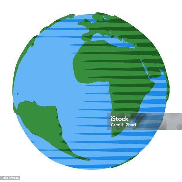 Atlantic Ocean And Africa On World Of Earth For Icon Or Abstract Concept Stock Illustration - Download Image Now