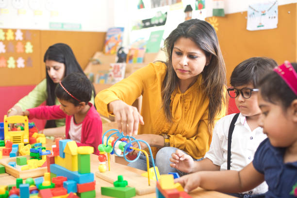 istock Teachers with children learning at preschool 1151191630