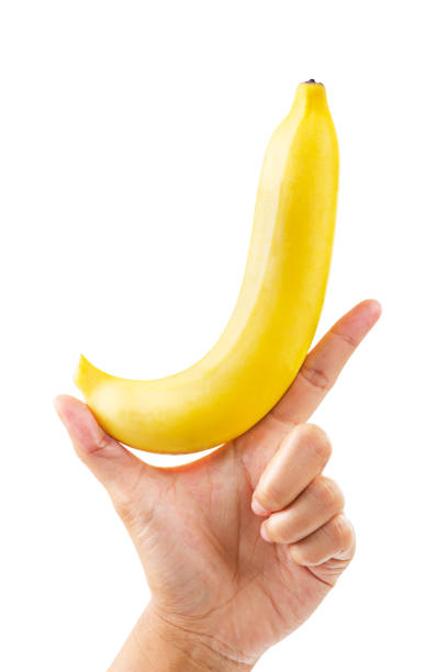 istock Hand holding ripe banana fruit 1151193049