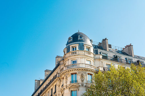 Street view of Paris city, France.