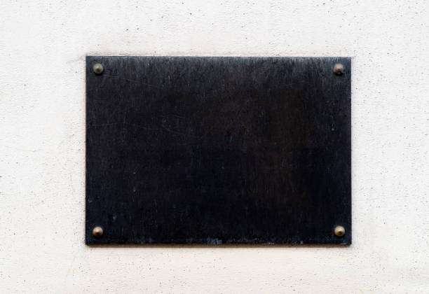 istock Empty black color metal  plaque signboard 1151194610