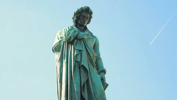 Schiller memorial at Schillerplatz, Stuttgart, Baden-Wuerttemberg