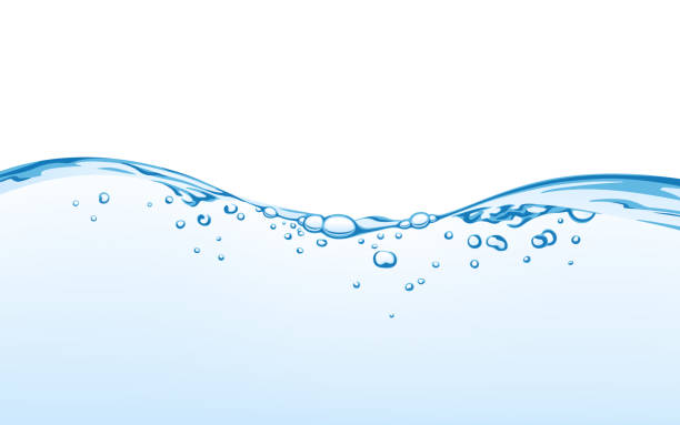 beyaz arka planda izole hava kabarcıkları ile su sıçrama. su dalgası vektör illustration, eps 10 - water stock illustrations
