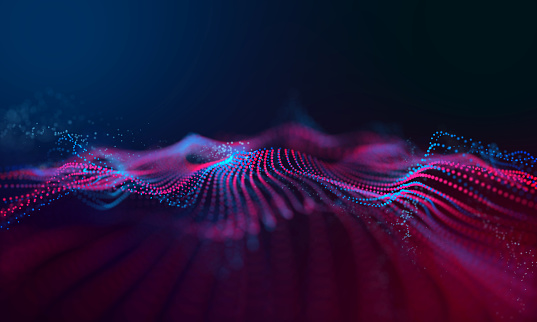 Modern wave effect 3d red background