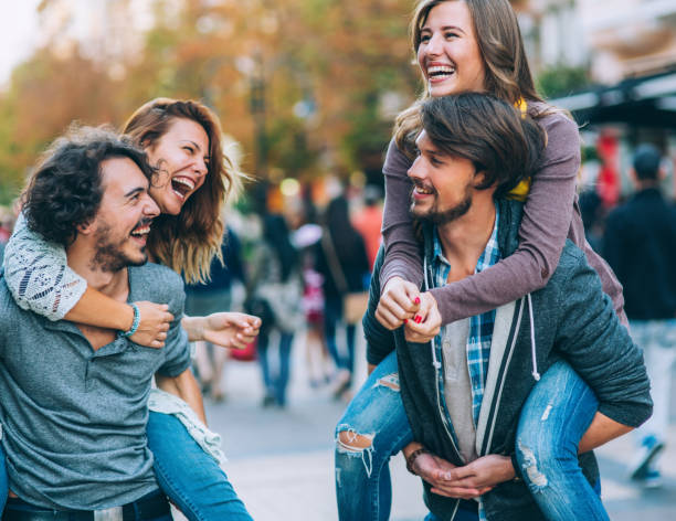 istock Playful couples in the city 1151198417
