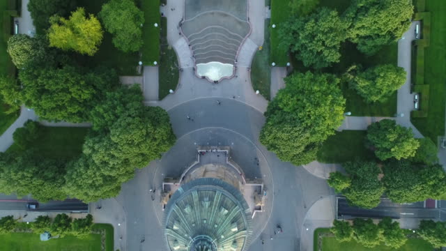Aerial Cityscape of Mannheim, Germany with Water Tower Park and Street