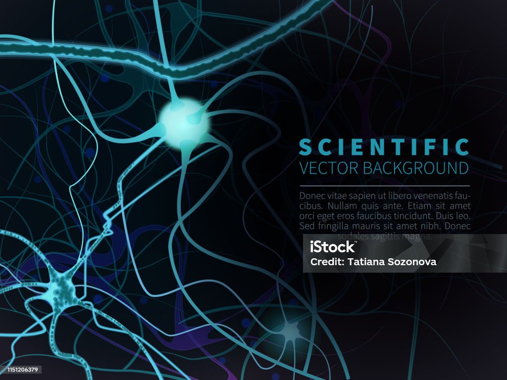 Neur Background 3d Neuron System Model Scientific Vector Background For Projects On ...