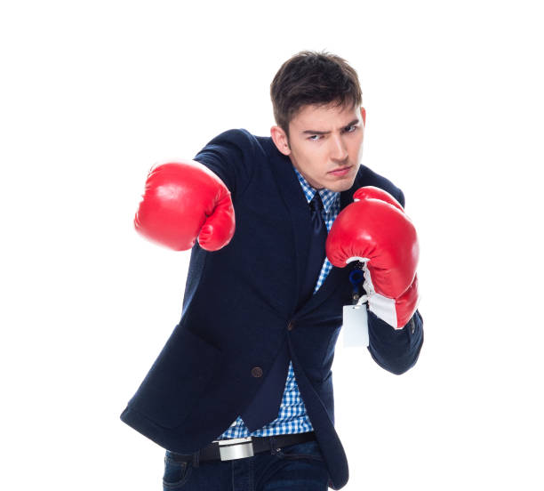 istock Attractive businessman is boxing 1151207249