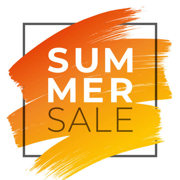 광고, 배너, 전단지 및 전단지에 대 한 여름 판매 디자인. - buying label sign sale stock illustrations