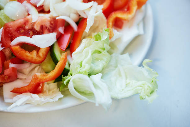 raw vegetable salad stock photo