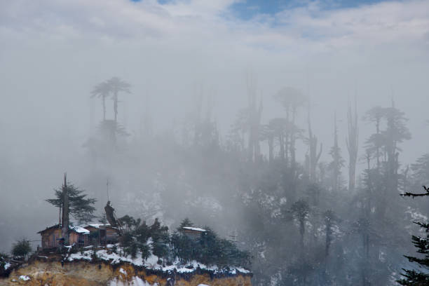 남부 히말라야 산맥의 겨울 안개. - fogs 뉴스 사진 이미지