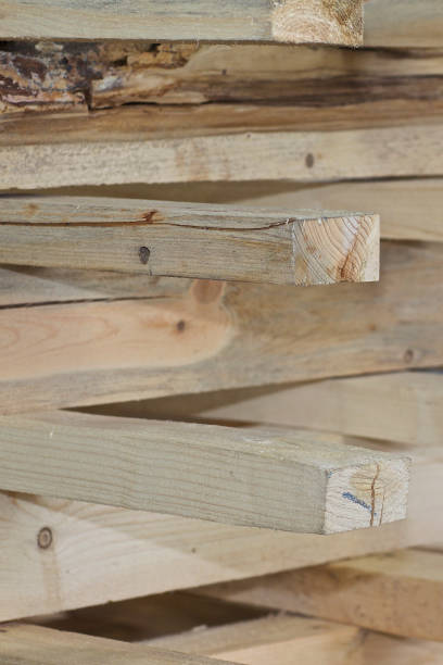 istock Elements of wooden pallets for loading and unloading cargo 1151212491