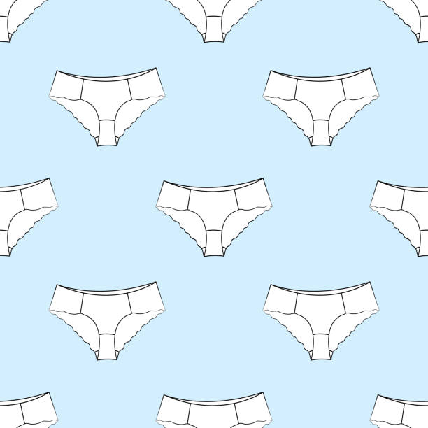 вектор бесшовный узор с женским бельем - swimwear bikini lingerie panties stock illustrations