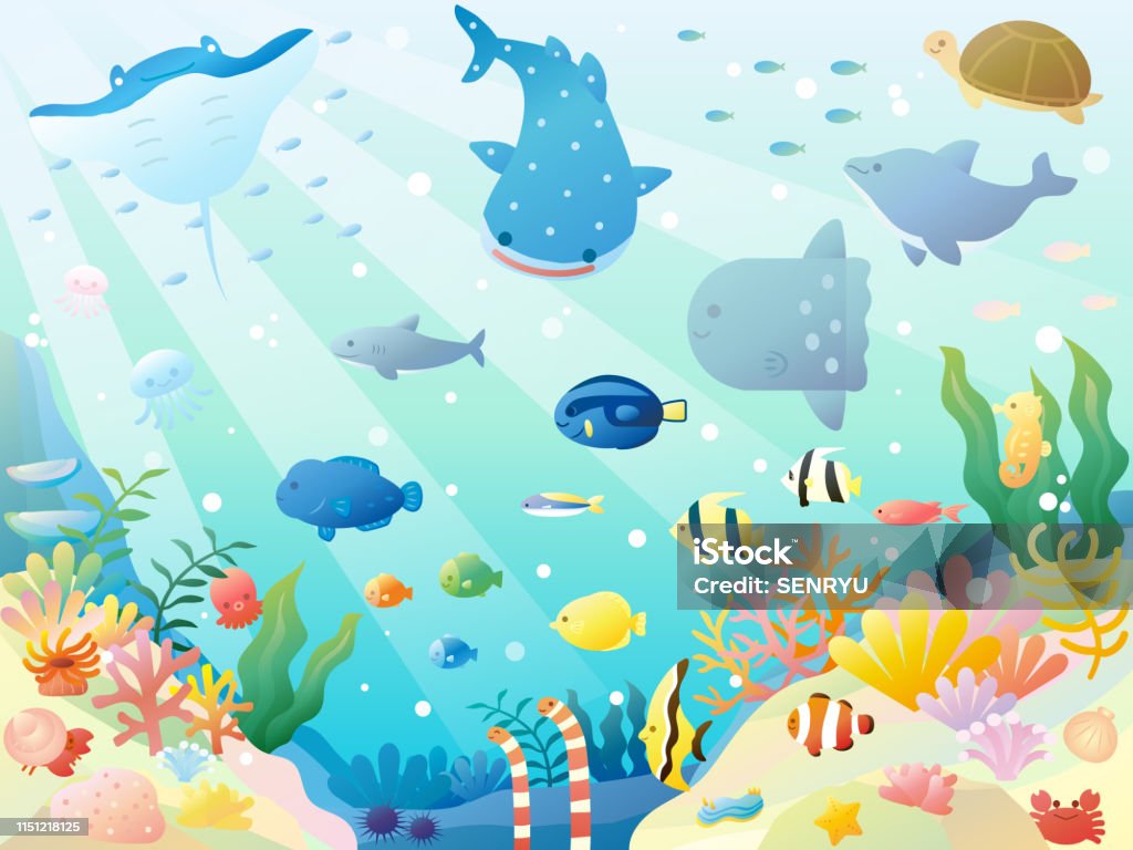 Sea animals3 It is an illustration of a Sea animals. Sea stock vector
