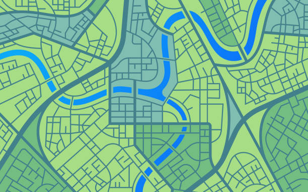 都市の地図道路ネットワーク抽象的な背景 - map city town built structure点のイラスト素材／クリップアート素材／マンガ素材／アイコン素材