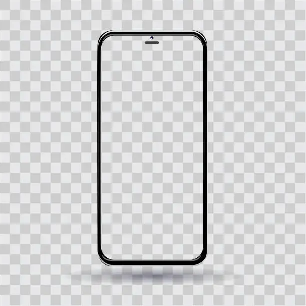 Vector illustration of new smartphone template on transparent background