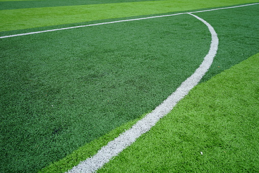 View of soccer ball on the grass