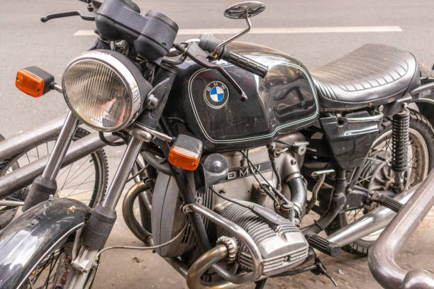 Paris, France - APRIL 8, 2019: BMW old motorcycle in Paris, France, Europe