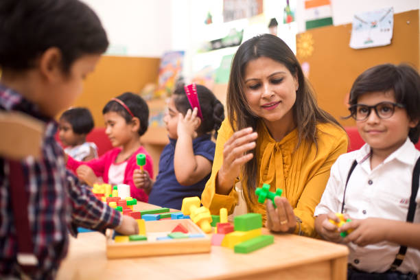 istock Teachers with children learning at preschool 1151223719