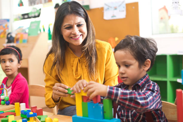 istock Teachers with children learning at preschool 1151223936