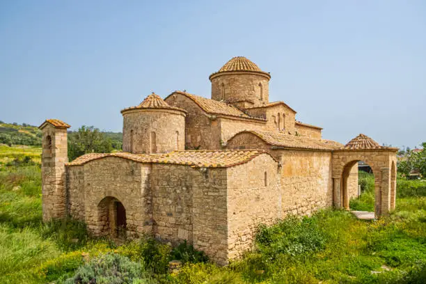 Panayia Kanakaria 6th century Byzantine Monastery Church originally containing Kanakaria mosaics in Lythrangomi, Island of Cyprus