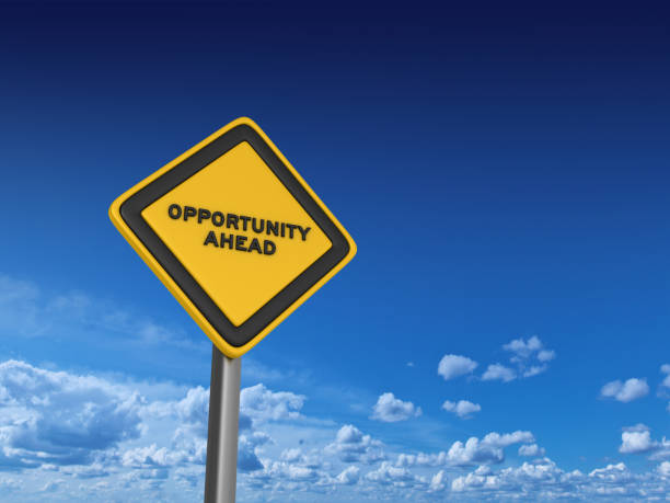 istock OPPORTUNITY AHEAD Road Sign - 3D Rendering 1151225937