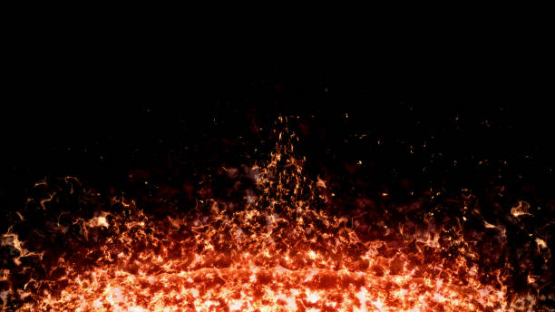 istock Flame surface, flame blaze on a black background Mo for the banner 1151228863