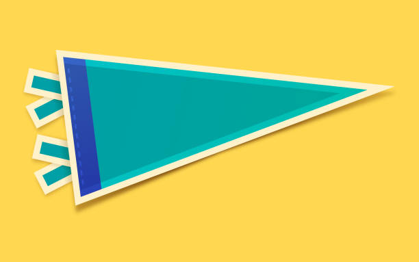 Blank Pennant Blank sports or school or celebration pennant with copy space. vintage sports stock illustrations