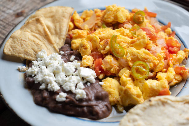 istock Mexican style scrambled eggs with fried beans, cheese and jalapeno 1151232341