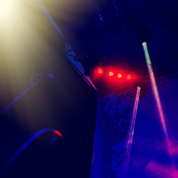 istock stage lighting during a concert of a rock band. 1151236261