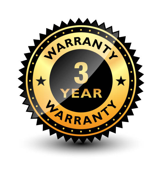 ilustrações de stock, clip art, desenhos animados e ícones de powerful 3 year warranty badge, seal, sign, stamp, label. isolated on white background. - number certificate number 3 year