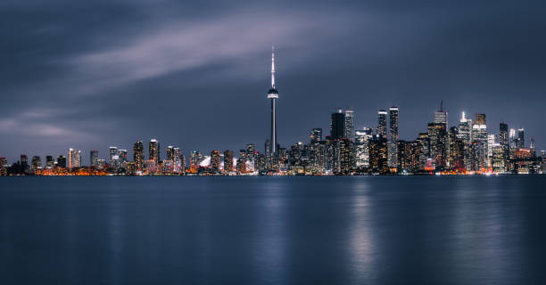 Toronto Night City Skyline Panorama