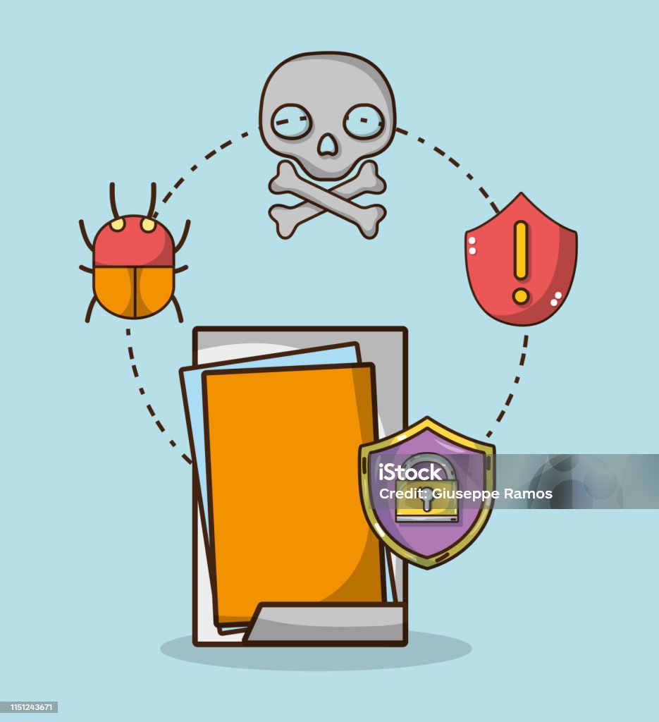 Secure System Cartoon Security System Technology Stock Illustration - Download Image Now ...