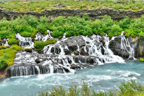 istock Hraunfossar lava waterfalls in Western Iceland 1151245072
