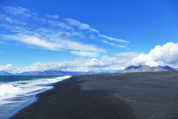 istock Black beach in southern Iceland on a sunny day 1151247137