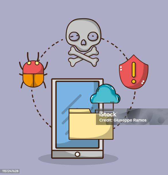 Secure System Cartoon Security System Technology Stock Illustration - Download Image Now ...