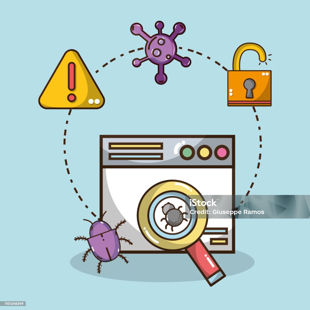 Secure System Cartoon Security System Technology Stock Illustration - Download Image Now ...