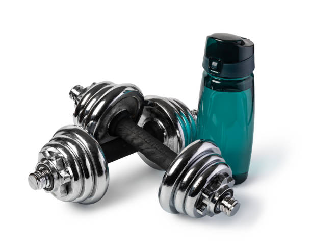 istock dumbbells and Sports Bottle 1151250354