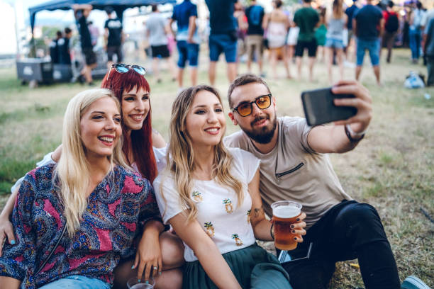 istock Making selfies on a music festival 1151255441