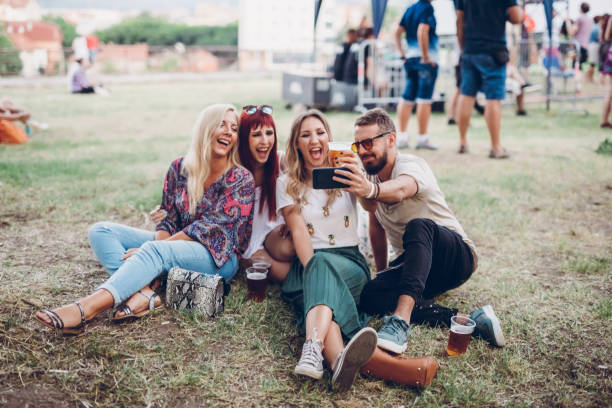 istock Making selfies on a music festival 1151255741