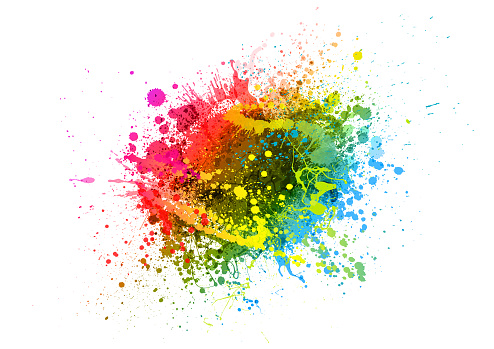 Rainbow paint splash abstract vector background