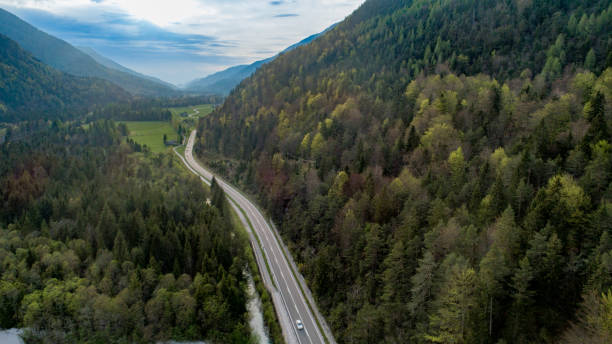 istock Road Through Valley With Forest in Slovenia 1151262589