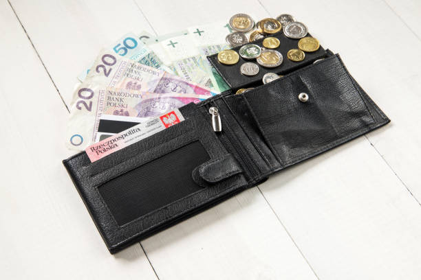 istock leather wallet with Polish money. 1151263401