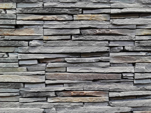 istock Interior design of cutting stone strips wall grey 1151268156