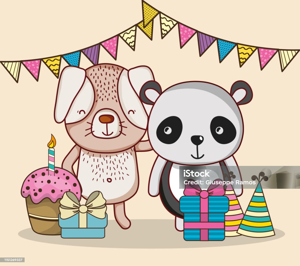 Ilustración de Feliz Cumpleaños Tarjetas De Dibujos Animados y más Vectores  Libres de Derechos de Arte - Arte, Celebración - Ocasión especial,  Cumpleaños - iStock