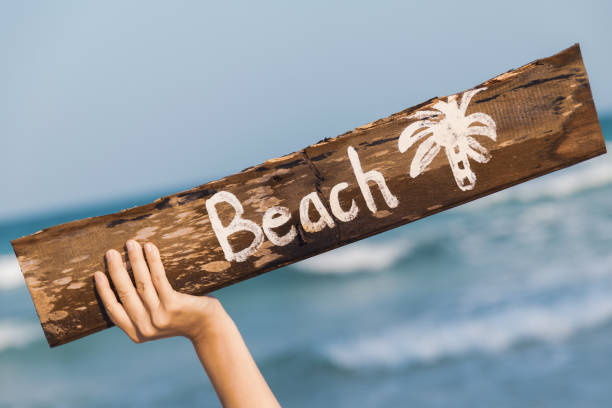 istock Old wooden sign with lettering 